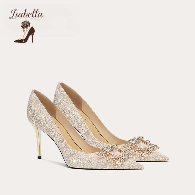 Isabella法式羊皮婚鞋女2023新款