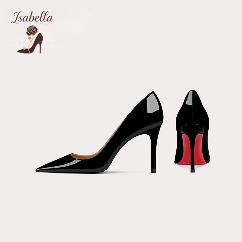 Isabella韩版时尚轻奢高跟鞋红底