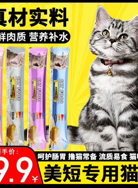 美短虎斑猫专用猫条幼猫吃的食物猫咪三个月猫粮小猫零食小猫食物