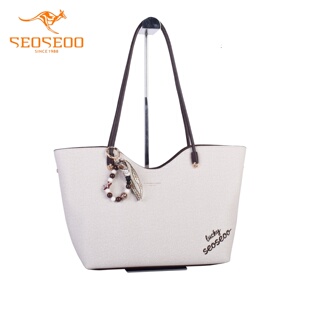 SEOSEOO/九州袋鼠女包2026新款商场同款小众撞色印花托特包792471
