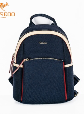 SEOSEOO九州袋鼠女包正品2025新款小众超轻布双肩包单肩斜挎71064
