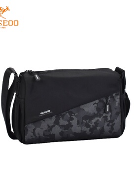 SEOSEOO九州袋鼠男包正品2025新款小众迷彩布男士斜挎包胸包69172