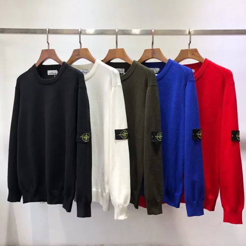 跨境Stoneisland石头羊毛衫混纺岛圆领套头针织内搭毛衣8115526A1
