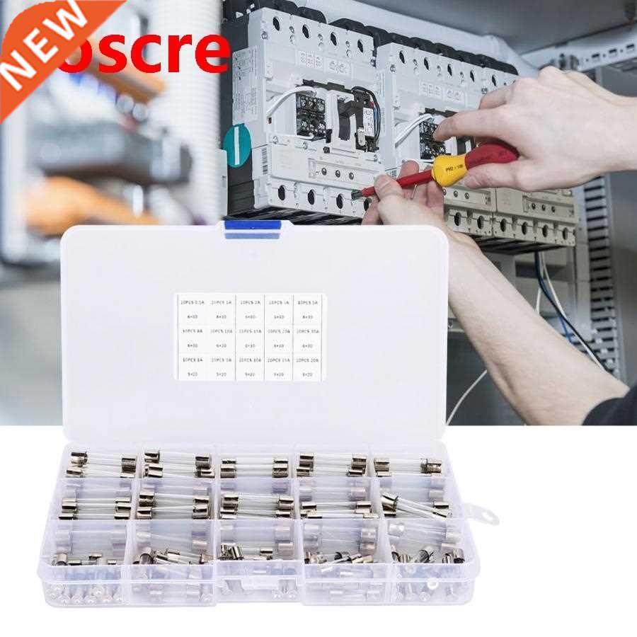 150pcs Glass Tube Fuse Assortment 6x30mm 0.5A/1A/2A/3A/5A/8A