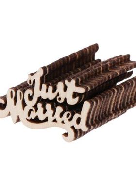 15Pcs Wooden Just Married Table Confetti Scatter Vintage Rus