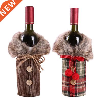 Christmas Decorations For Home Red Wine Bottle Cover Stockin