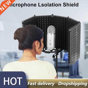 Studio Recording Microphone Isolation Shield Foldale Adjus