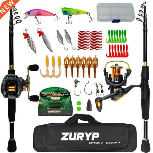 ZURYP-Juego de ca?a de pescar giratoria, set de ca?a de fund