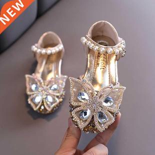 Lace Bow Pearl Girls Cute Sequin Shoes Fashion Kids