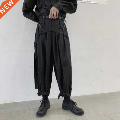 Men Japan Streetwear Punk Gothic Bandage Casual Harem Pant M