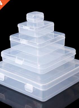 Square Transparent Plastic Jewelry Storage Boxes Beads Craft