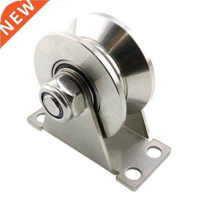 1-Pack V-Type Stainless Steel Pulley Block Mute Bearings Gro