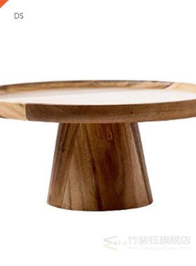 Japan Style High Stand Wooden Cake Plate Creative Food Servi