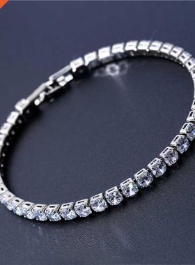 4mm Cubic Zirconia Green Tennis Bracelet Chain Bracelets For
