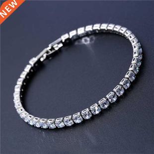 4mm Cubic Zirconia Green Tennis Bracelet Chain Bracelets For
