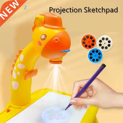 Children LED Projector Drawing Board Kids Painting Table Des