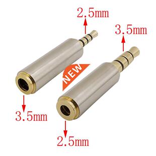 2Pcs 3.5mm to 2.5mm / 2.5 mm to 3.5 mm 4 Poles Stereo Audio