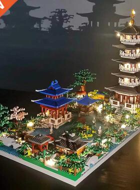 5186PCS Chinese Architecture Micro Building Blocks Tower Wes