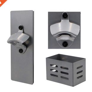 Wall-Mounted Magnetic Beer Bottle Opener with Cap Collector