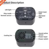 RGB Laser Recharge USB Light Disco LED Patterns