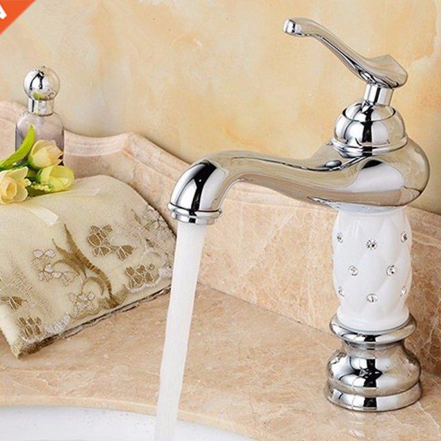 Classical European Single Handle Basin Faucet Chrome Polishe