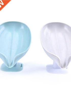 1PC Bathroom Leaf Shape Soap Box Non-slip Drain Soap Storage