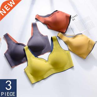 3 Pcs Latex Seamless Bra Push Up Bralette Underwe Bras Fo
