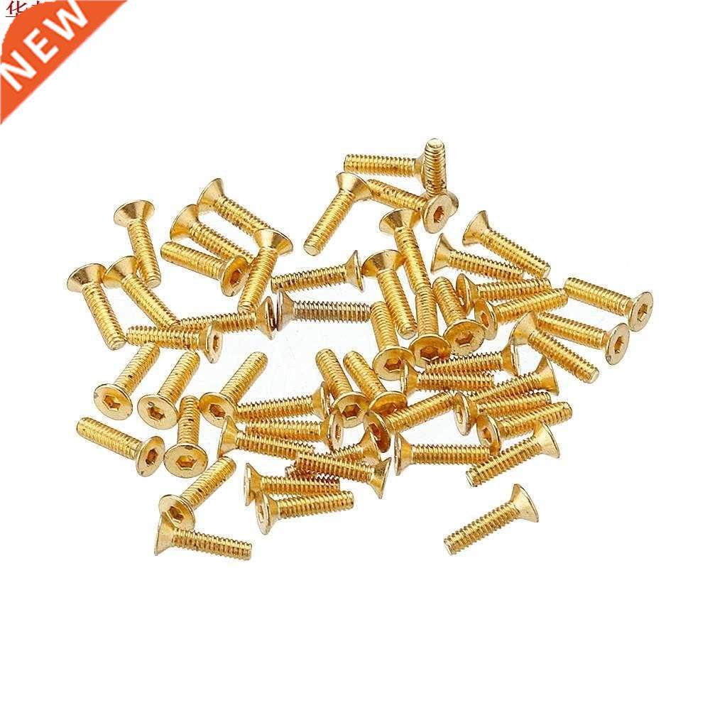 M2.5AH2 50Pcs Titanium Plated M2.5 Hex Socket Flat Head Cou