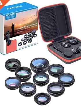 APEXEL 10 in 1 Mobile Phone Lens Kit Fisheye Wide Angle Tele