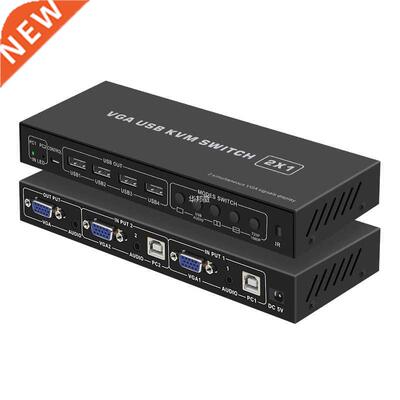 HDmatters VGA KVM Switcher 2X1 with VGA Multi-viewer functio