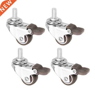 M8x15mm wit Small Wheels Silent TPE Inch Casters Mini 4pcs