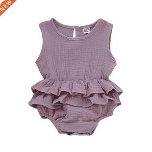 0-24M Babies Girls Clothes Summer Kids Ruffles Bodysuits Cot
