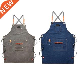 Canvas Bib Leather Chef Kitchen Apron Women s Men s Ba