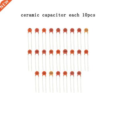 250pcs/lot Ceramic capacitor set pack 1PF-104 25 values*10p