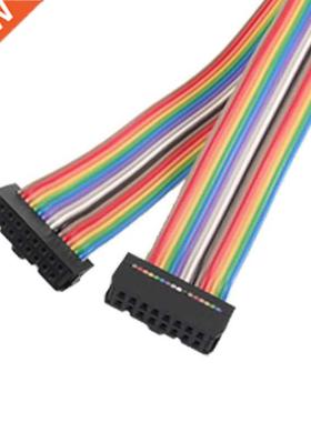 10x 2.54mm Pitch 16 Pin Female to Female IDC Connector Rainb