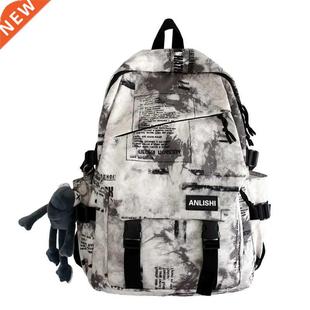Print Men Backpack Women Nylon Cloud Student Laptop Harajuku