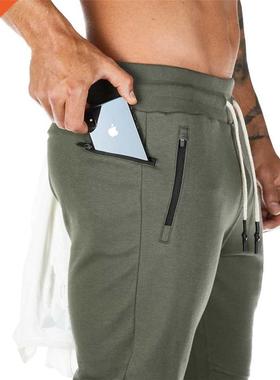 Joggers Sweatpants Men Casual Pants Solid Color Gyms ess