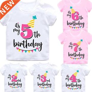 Girl Birthday Cartoon T Shirt for Girls Tshirt number 2 3 4