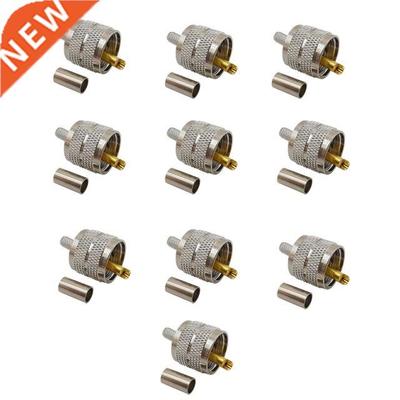 10Pcs UHF Male PL259 Plug Crimp RG58/142 LMR195 LMR200 RG400