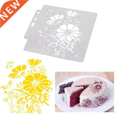 Flowers Coffee Stencils Cake Baking Templates DIY Scrapbooki