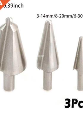 3Pcs HSS Taper Drill Umbrella Hole Bit 10mm Shank Set Cone C