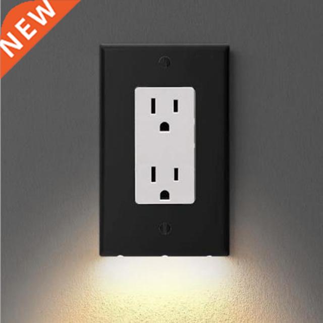 1PC Outlet Wall Plate With LED Night Lights Outlet Cover Dup
