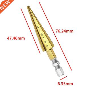 Titanium Coated Stepped 3-13mm Hexagonal Handle HSS Power To