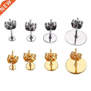 Gold Stainless Earring 100pcs Studs Post lot Blank Steel