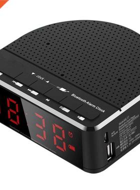 Alarm Clock Radio with Bluetooth Speaker,Red Digit Display w