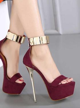 Aneikeh Ankle Strap Heels Platform Sandals Party Shoes For W