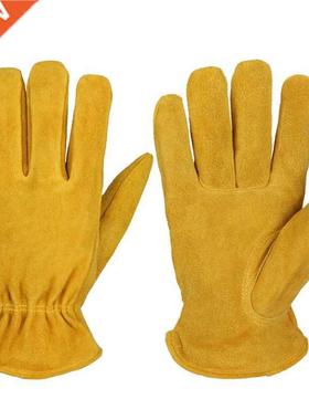 Winter Gloves Men Women Warm Thermal Fleece Cowhide Leather