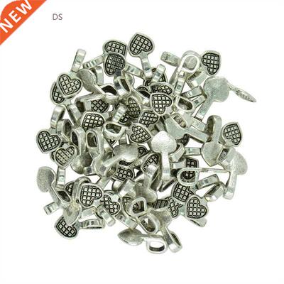 100pcs Heart Glue on Bail Earring Bails Glass Tile DIY Char