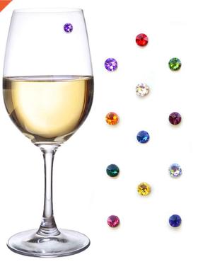Crystal Magnetic Wedding Wine Glass Charms Markers Glasses S