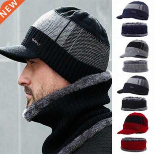Cashmere Combina Men Scarf And Hat Warm Winter Fashion New